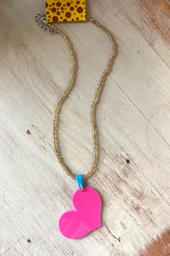 Pink Heart Necklace 
