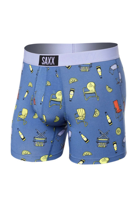 Saxx VIBE Super Soft Boxer Brief /  Lawnchairs & Limes- Blue