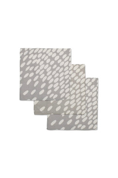 Geometry Dishcloth Set of 3 Spotted Grey 