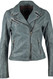 Mauritius Christy Star Detail Leather Jacket  Winter Sky