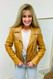 Mauritius Christy Star Detail Leather Jacket  Honey Comb