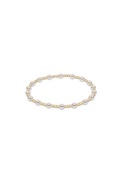 E Newtown Classic Sincerity Pattern 4mm Bead Bracelet - Pearl BCLSINPPE4