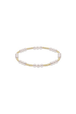 E Newton Classic Joy Pattern 4mm Bead Bracelet - Pearl BCLJOYPPE4