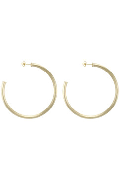 Sheila Fajl Everybody’s Favorite 2” Hoop Brushed 18k Gold Plated Earring 