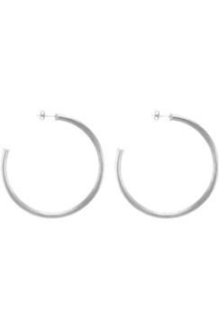 Sheila Fajl Small Everybody’s Favorite Hoops Brushed Silver Plated 