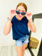 Jennifer Z Supply Roadtrip Indigo Grey Polarized Sunglasses 