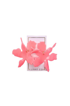 Linny Co Flora Earrings Bright Coral