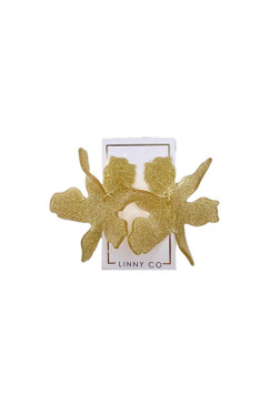 Linny Co Flora Earrings Gold Glitter