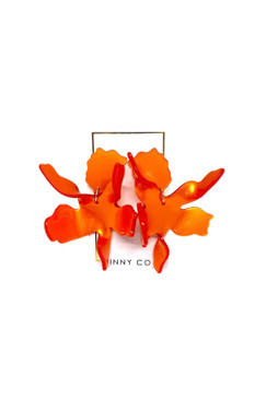 Linny Co Flora Earrings Metallic Orange