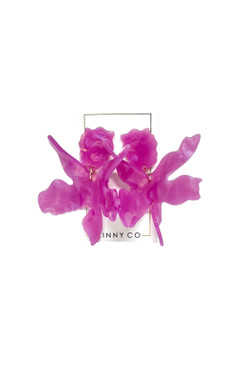 Linny Co Flora Earrings Orchid Purple