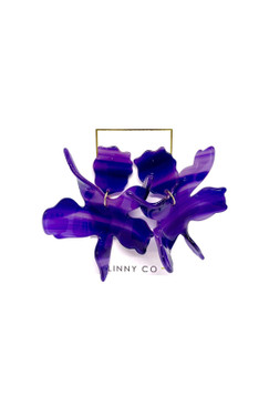 Linny Co Flora Earrings Purple Amethyst