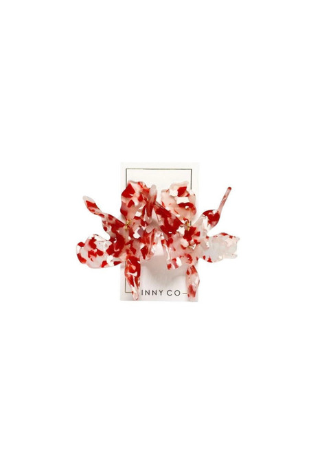 Linny Co Flora Earrings Red & White Multi