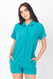 Very J Solid Textured Towel Checker Romper Teal 