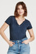 Another Love Aiden Notched Top with Side Rushing Black 