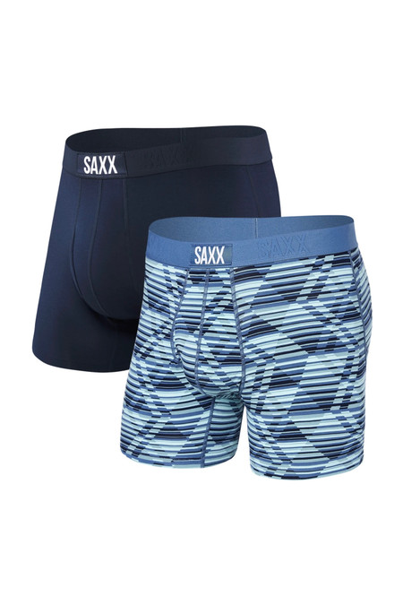 Saxx Ultra 2 Pack Boxer Brief Argyle/Navy DAN 