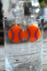 Acrylic Baseball Earrings Orange & Blue 