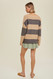 Wishlist Striped Sweater Taupe Charcoal  