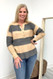 Jenn Wishlist Striped Sweater Taupe Charcoal  