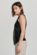 Another Love Pleather Tank W/Curved Hem & Contrast Back