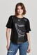 Another Love Plated 3/4 Pleather Top Black