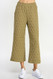 See And Be Seen Quilted Cropped Wide Pant Olive 