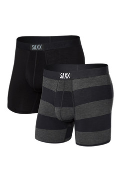 Saxx VIBE 2-Pack Super Soft Boxer Brief Graphite Ombre Rugby/Black