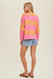 Wishlist Multi Striped Henley Sweater Pink Citrus 
