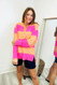 Jennifer Wishlist Multi Striped Henley Sweater Pink Citrus 