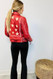 Annie Mauritius Christy Star Detail Leather Jacket  Red 