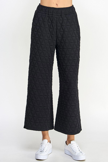 See And Be Seen Quilted Cropped Wide Pant Black 