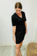 Jennifer Spanx Faux Suede Column Dress Black