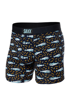 Saxx Vibe Super Soft Boxer Brief Fish & Chips Navy - FCN 