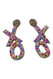 Multi Color Beaded XOXO Earrings