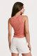 Another Love Ribbed Tank Curved Hem Grapefruit