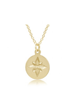 E Newton 16" Necklace Gold - Direction Gold Disc N16GDIRGD