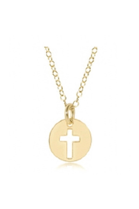 E Newton 16" Necklace Gold  Blessed Small Gold Disc N16GBLESMGD