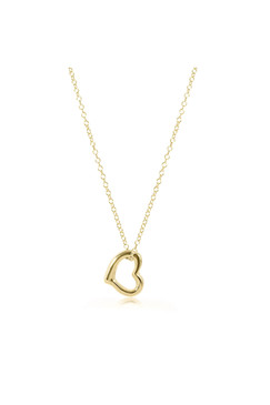 E Newton 16" Necklace Gold Love Gold Charm N16GLOVG