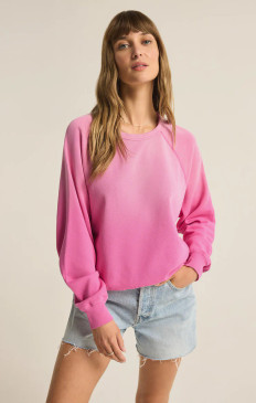 Z Supply Washed Ashore Sweatshirt Heartbreaker Pink