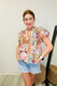 THML Short Sleeve Multicolor Puff Sleeved Top 