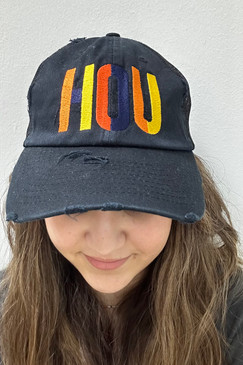 HOU Navy Vintage Mesh Cap Astros Colorblock Stitching