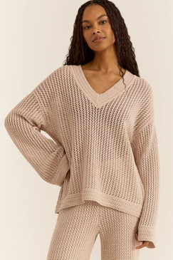 Z Supply Kiami Crochet Sweater Natural
