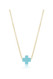 E Newton 16" Necklace Gold Signature Cross  Turquoise N16GSCT