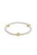 E Newton Signature Cross Pearl Pattern 4mm Bracelet Gold - BSCPEP4GLD