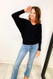 Jennifer Suzy D Lena V Neck Knit Sweater Black 