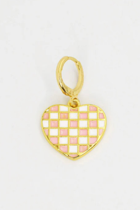 Treasure Jewels Pink Checkered Heart Charm