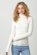 Mystree Fitted Mock Neck Top Ivory