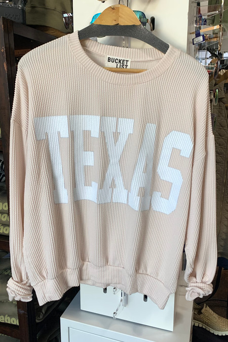 Bucketlist Texas Comfy Graphic Sweatshirt Cream