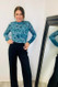 Jennifer Davi & Dani Mesh Long Sleeve Layering Top Teal