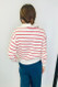 Z Supply Half Zip Striped Sweater Red Pepper