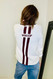 Gig ‘Em Sweater With Maroon Stripes White